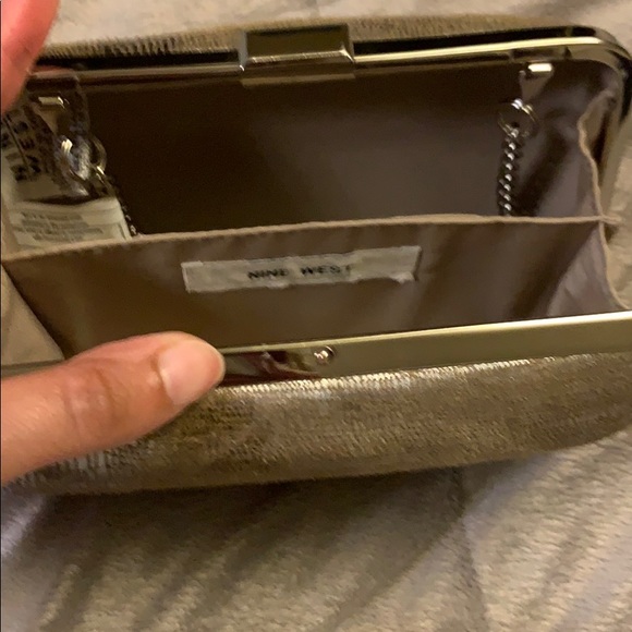 Nine West metallic snake skin clutch - Picture 3 of 3